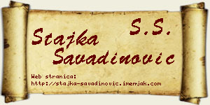 Stajka Savadinović vizit kartica